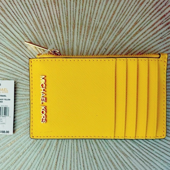 MICHAEL Michael Kors Handbags - MICHAEL Michael Kors Yellow Card Holder NWT